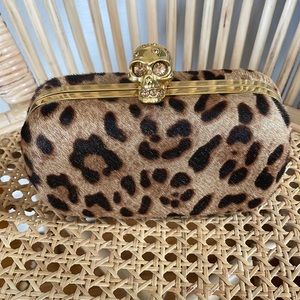 Alexander McQueen leopard clutch